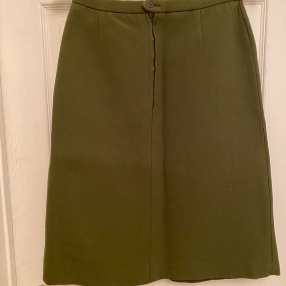 Sz Sm 60s Vintage Heavy Wool Mod Green Skirt - Picture 9 of 15
